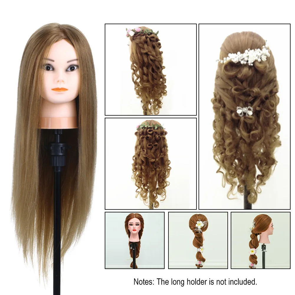 Тренировочная головка 75% настоящие человеческие волосы манекен голова