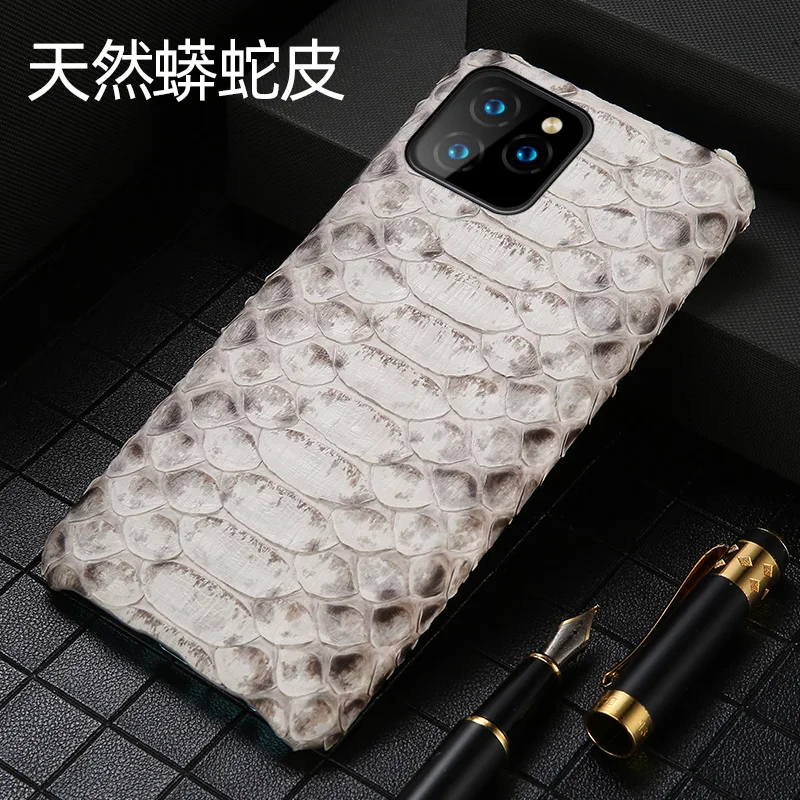Роскошный чехол из натуральной кожи питона для Apple iPhone 11 Pro Max 5,8 6,1 6,5 настоящая змея Защитная Кнопка открытая крышка сумка для iPhone 6 6S 7 8 Plus X XR XS Max