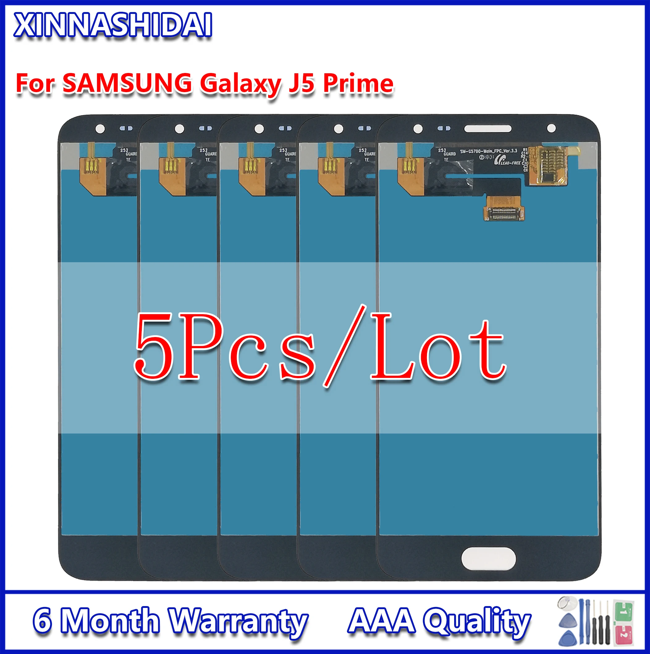 5 шт./лот ЖК-дисплей для Samsung Galaxy J5 Prime сенсорный экран дигитайзер в сборе оптовая
