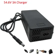 48V 54.6V 3A Electric Bike Lithium Battery Charger For 13S 48 V Li ion Ebike Bateria Charger DC XLRM GX16 XLR Male Connector