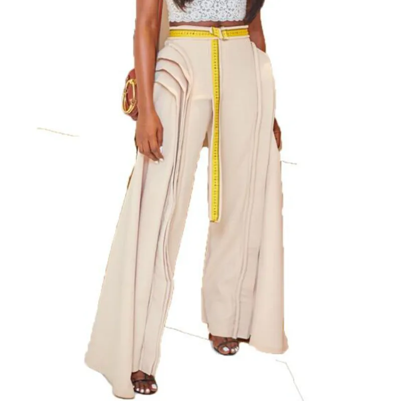 Женские брюки с высокой талией широкие модные на молнии офисные женские