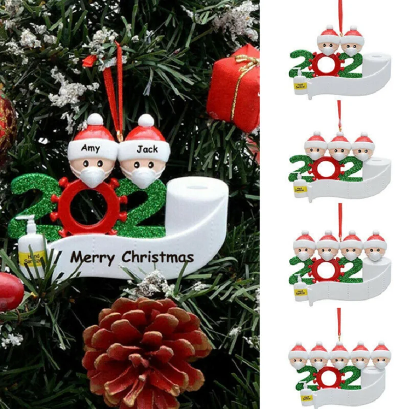 

2020 DIY Quarantine Christmas Quarantine Decoration Santa Claus Quarantine Hanging Pendants 2020 Santa Claus Ornament