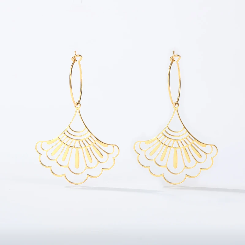 

High Quality 2019 New Gold Color Chinese styleTriangle Pendant Earrings for Women Alloy Geometric Piercing Drop Earring Pendient