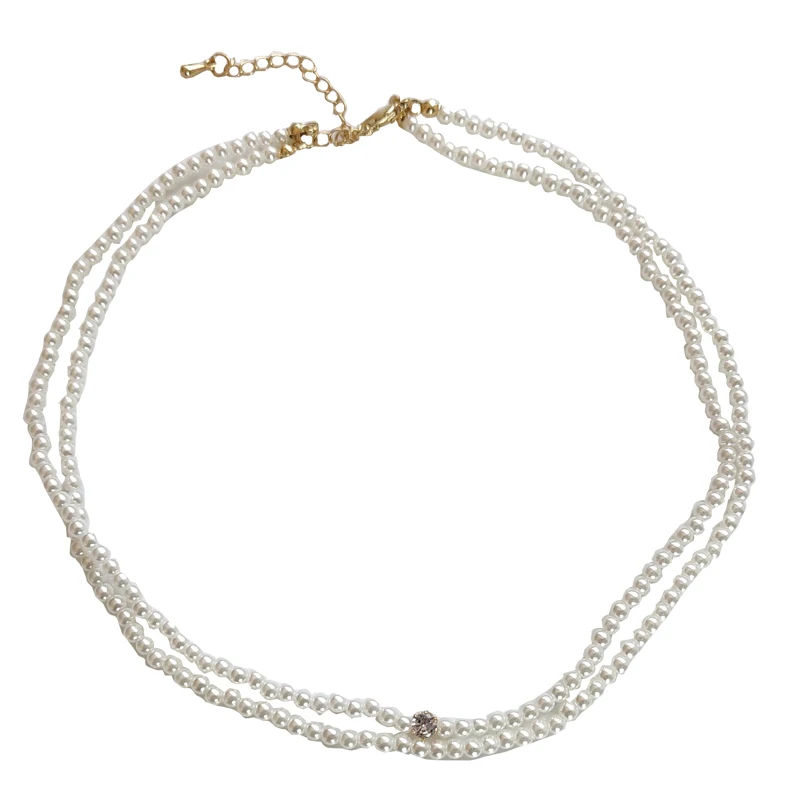 

Mihan Fashion Jewelry Simulated Pearl Choker Necklace Delicate Design Two Layer Women Necklace For Girl Lady Gifts