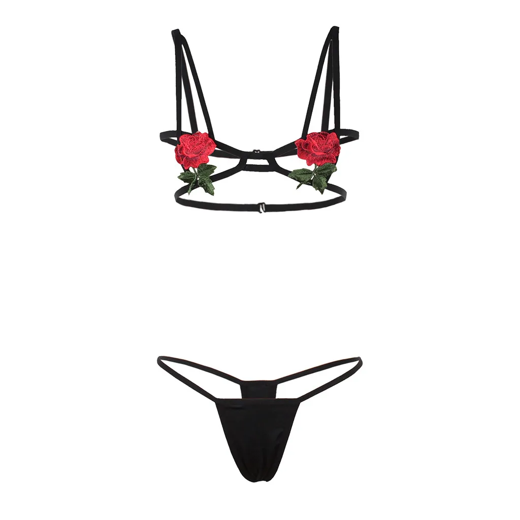 Комплект женского сексуального нижнего белья облегающий однотонный Модный