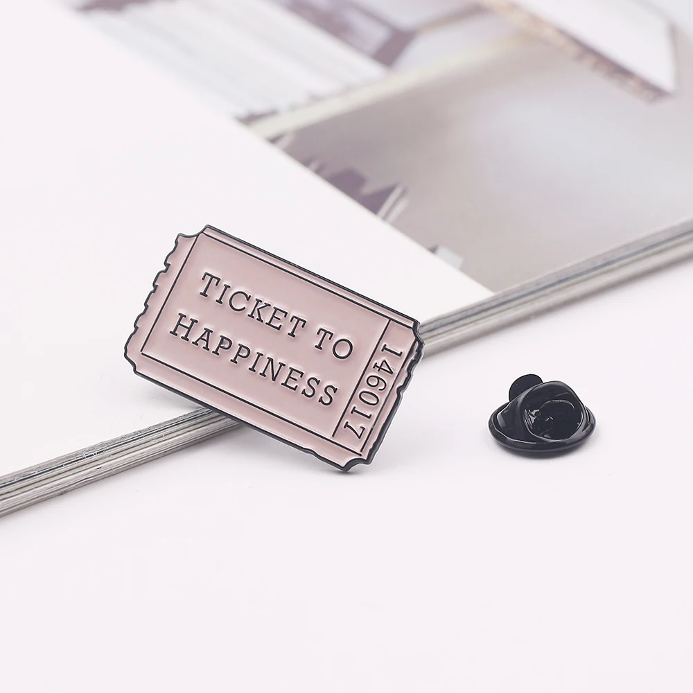 Квитанция на счастье в любом месте эмалированные булавки счастливый Шарм значки