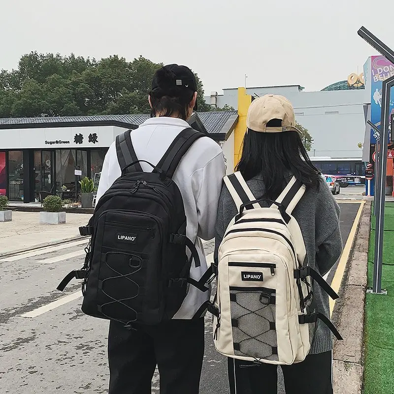 

College Book Badge Backpack Kawaii Fashion Boy Girl School Bag Trendy Women Cute Backpack Nylon Female Harajuku Bag Student New