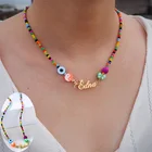 Женское пляжное ожерелье с бисером, из нержавеющей стали
