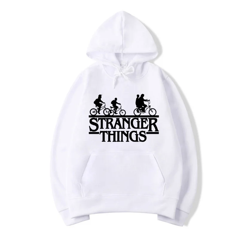 Новинка мужская толстовка с капюшоном модная двухсторонняя надписью STRANGER THINGS