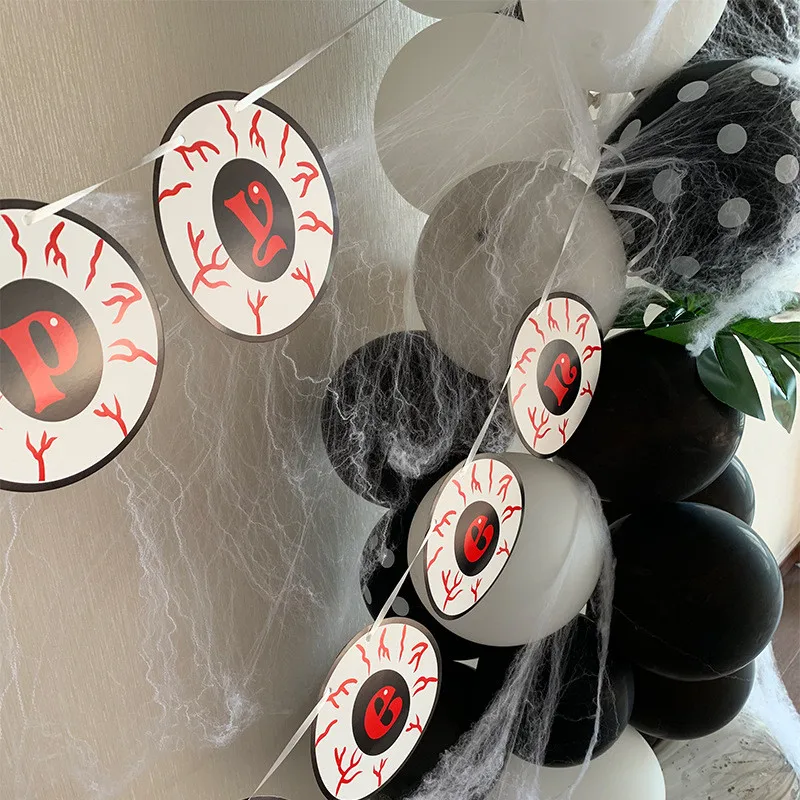 Креативное зеленое украшение для глазного яблока баннер ужасы воздушные шары