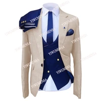 formal wedding suits mens blazers peaked lapel coat custom made 3 pieces jacketvestpants slim fit groom prom party wear 2021