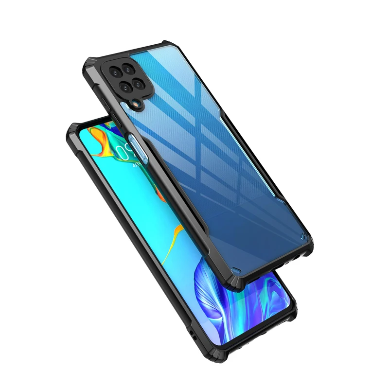 Роскошный противоударный прозрачный чехол с рамкой для телефона Samsung Galaxy A12 A22 A 12