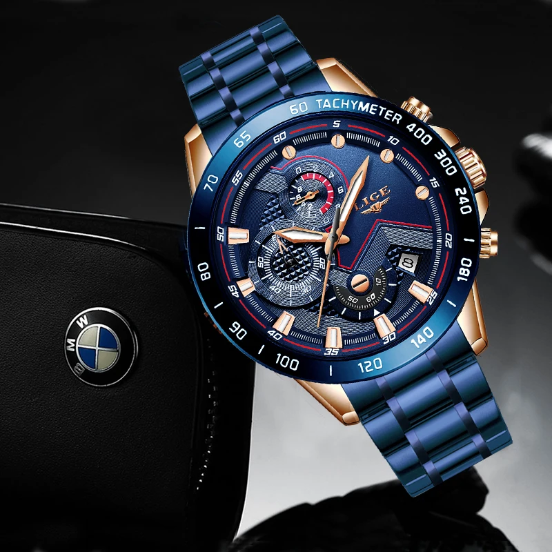 LIGE Watch Men Business Waterproof Clock Mens Watches Top Brand Luxury Fashion Casual Sport Quartz Wristwatch Relogio Masculino | Наручные