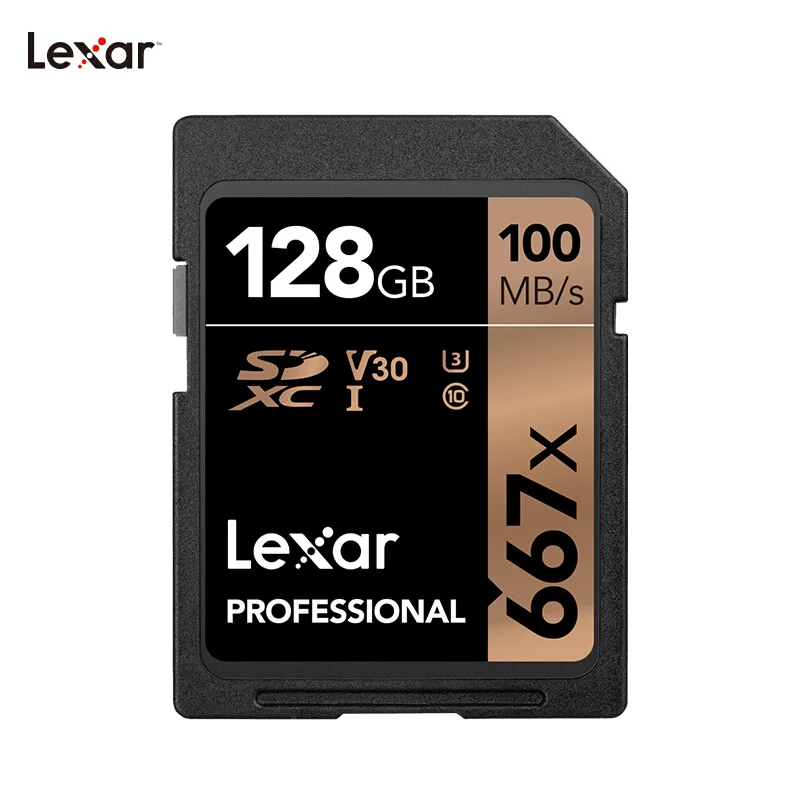 128 ГБ Lexar Профессиональный 667x SDXC UHS-I sd-карты до 100 МБ/с. V30 C10 64 Гб 128 ГБ 256 Гб карта памяти для Full-HD 3D и 4K видео Камера - Емкость: 128 ГБ
