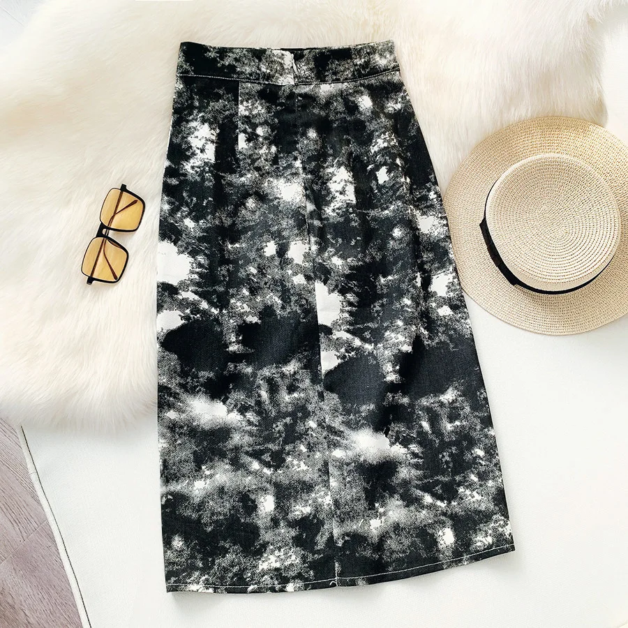 

New Ladies Streetwear Buttocks Short skirt tie-dyed