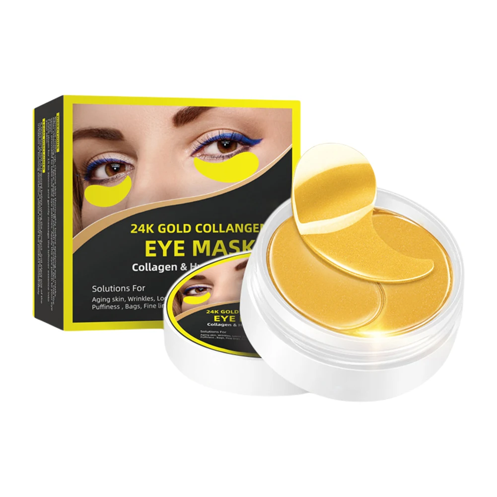 

24k Golden Crystal Collagen Gel Mask Eye Skin Care Gel Remove Dark Circles Moisturizing Eye Mask Lighten Fine Lines Eye Mask