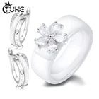 Модные здоровые керамические женские кубические циркониевые кольца серьги наборы для свадебных ювелирных изделий подарок для женщин ювелирные изделия для помолвки