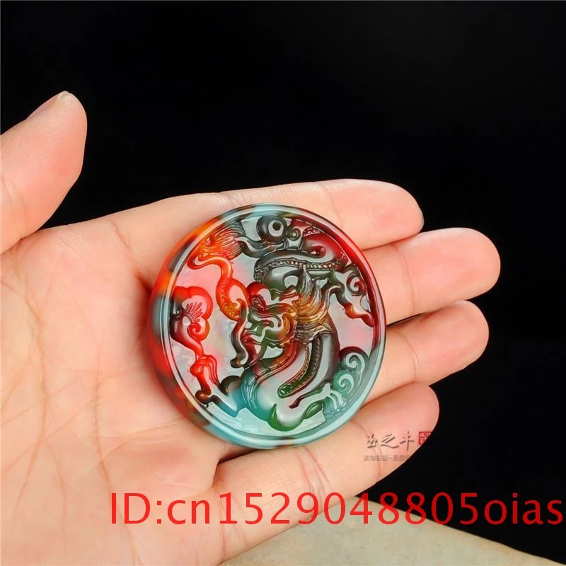 Китайский Кулон природного цвета с нефритовым драконом ожерелье ручной работы