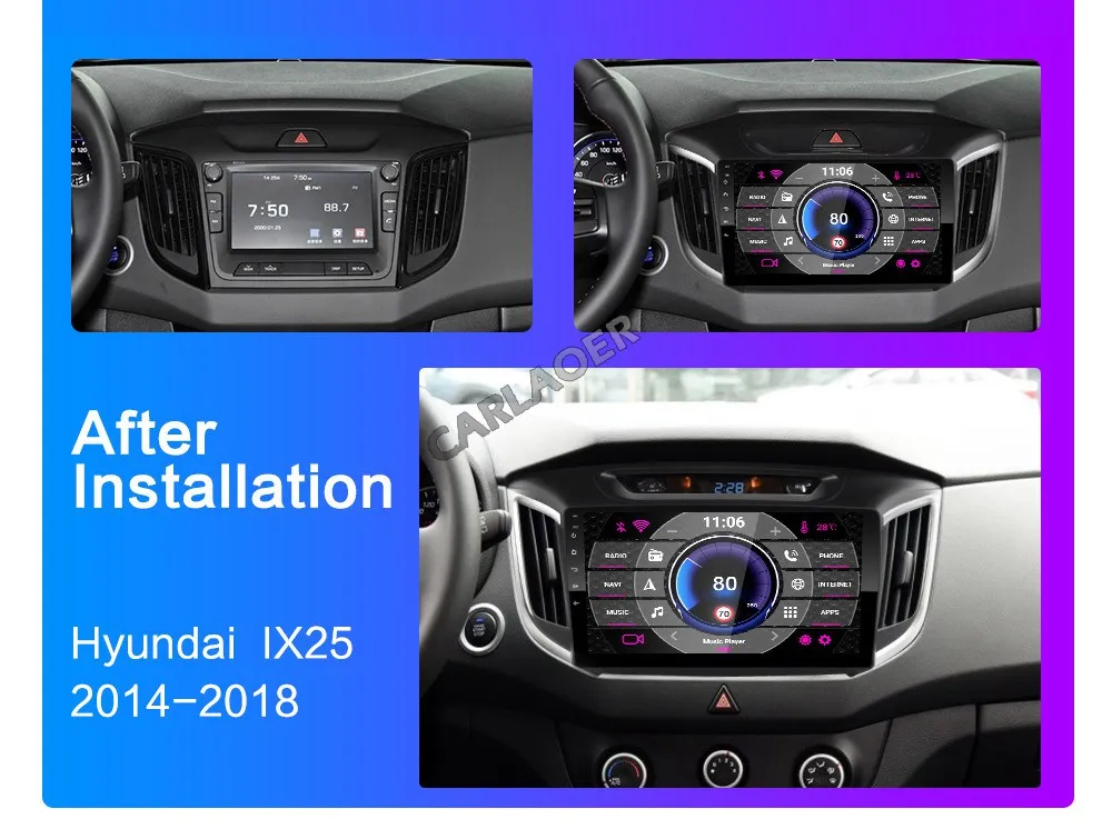 2 Din Android 8,1 автомобильный Радио мультимедийный плеер gps навигация для hyundai ix25 creta- 2 Гб ram 32 ГБ rom 2din видео плеер