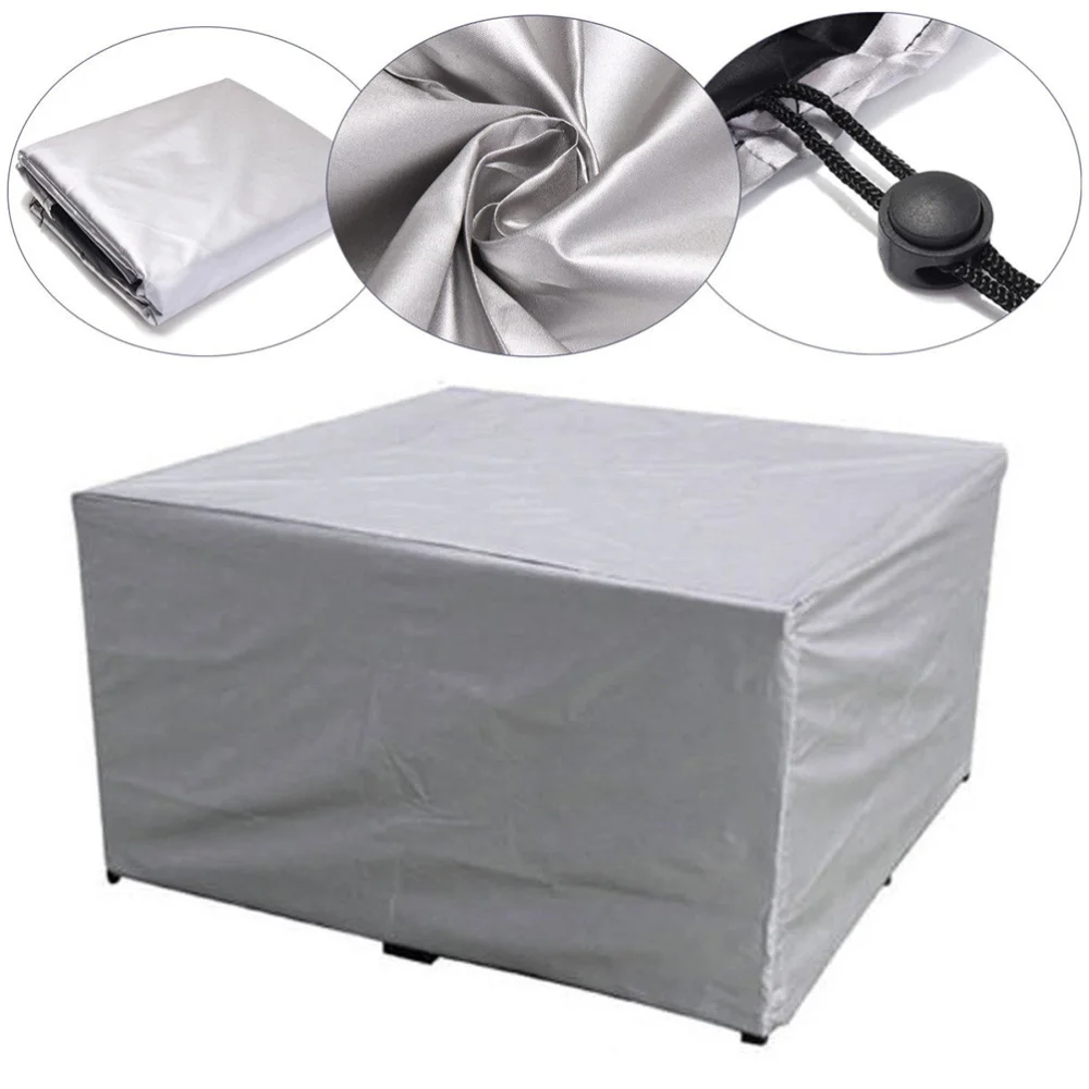 

Garden Waterproof Cover Chair Table Cover Courtyard Waterproof Cover Silver Cover (242x162x100cm)