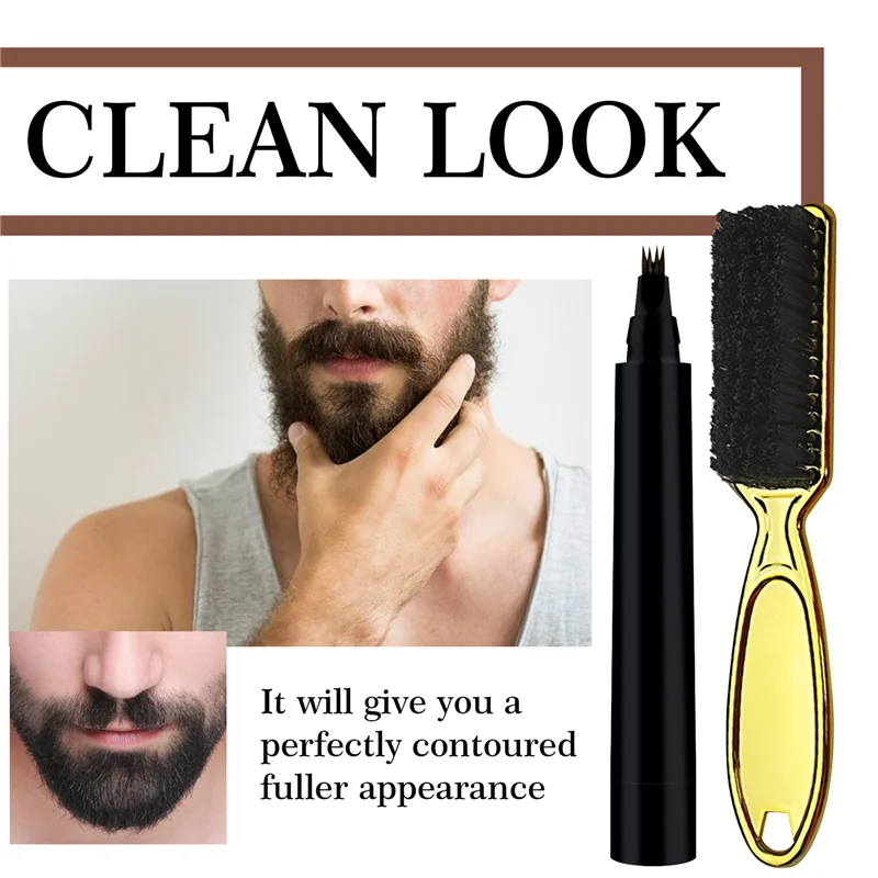 Борода ручка заполнения набор парикмахерских карандаш с верхней частью для