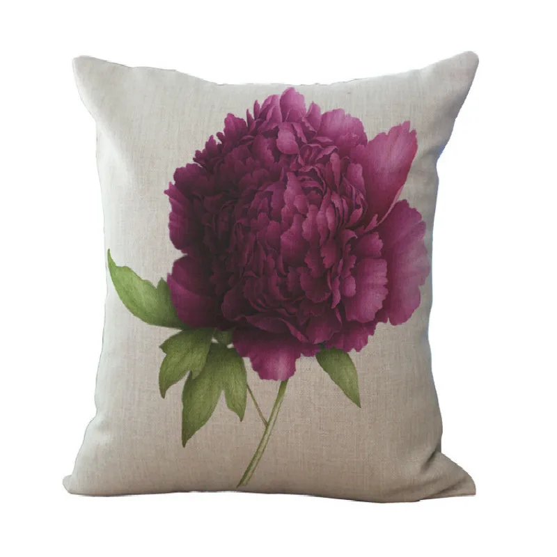 Цветочная Роза маленькая свежая подушка из хлопка и льна|Наволочки| |