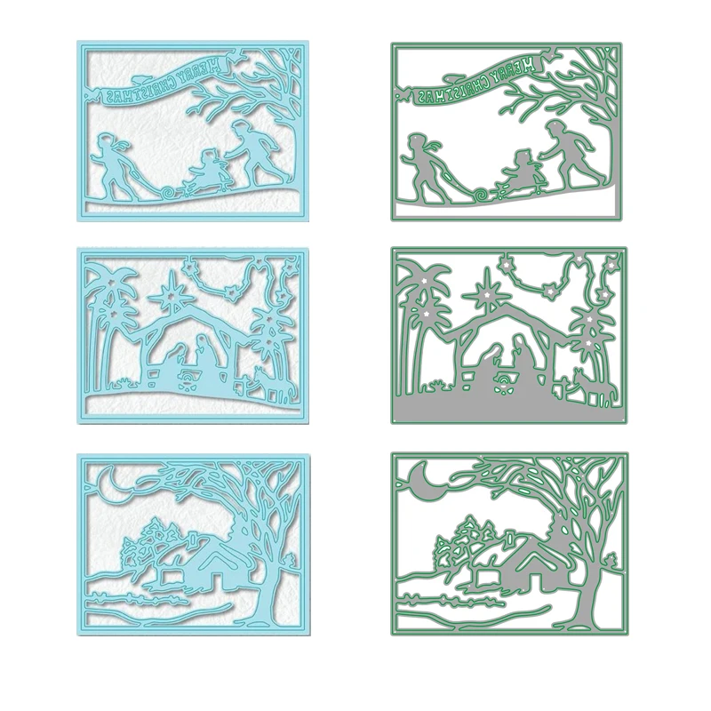 Металлические Вырубные штампы LLove CCraft вырезанная форма Рождественская сцена