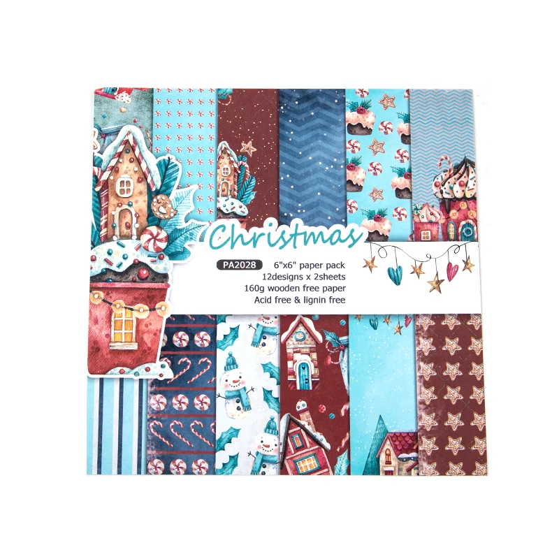 

24Sheets Christmas Scrapbook Pad Paper Origami Art Background Card Making DIY