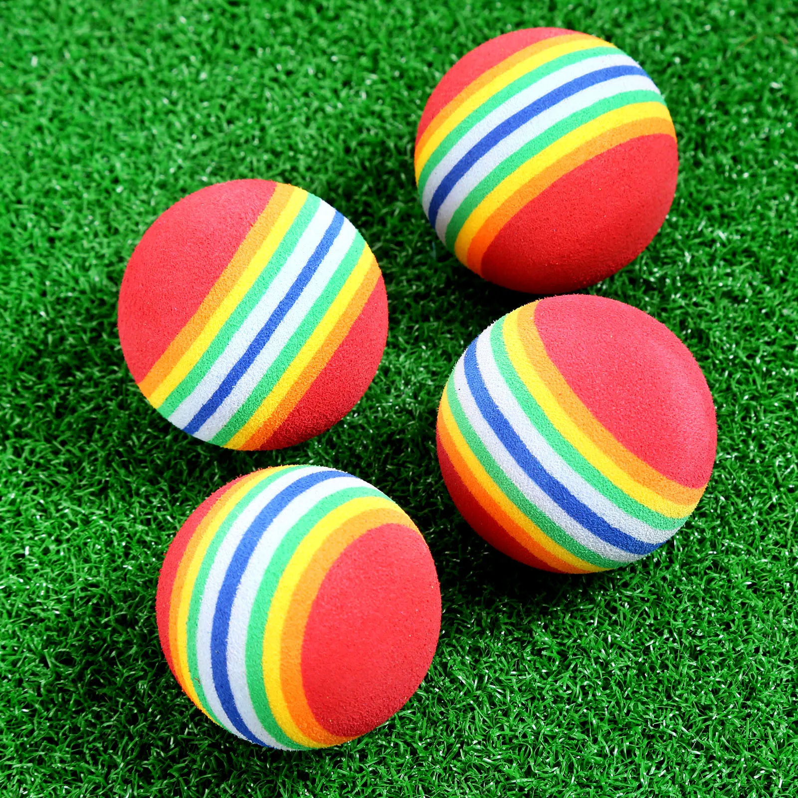 10 шт. мячи для тренировок по гольфу в помещении яркий Радужный цвет мягкие из