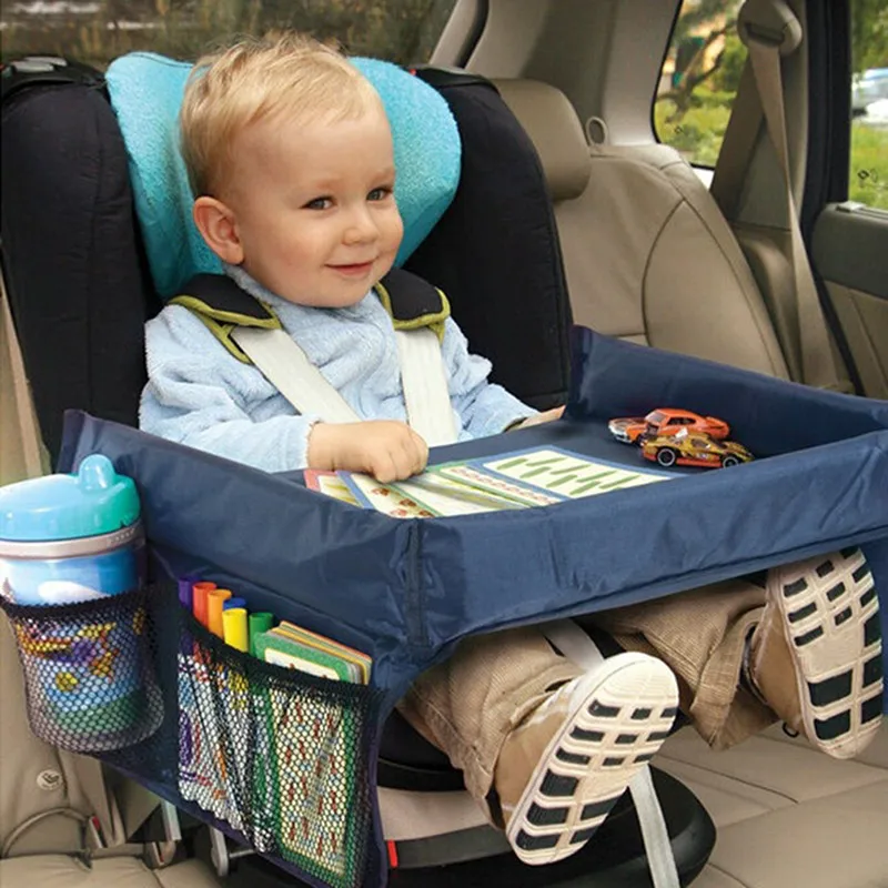 

Baby Multifunction Car Seat Tray Food Holder Dining Drink Desk Waterproof Portable Table For Car Kids Draw Read Write Support