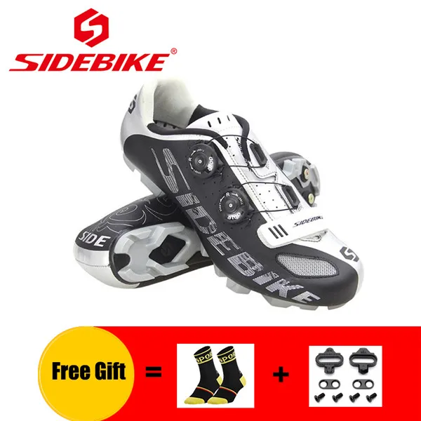 B shoes for Cleats SIDEBIKE Мужская обувь для велоспорта sapatilha ciclismo mtb SPD педали самозакрывающиеся дышащие bicicleta обувь для езды на горном велосипеде - Цвет: B shoes for Cleats