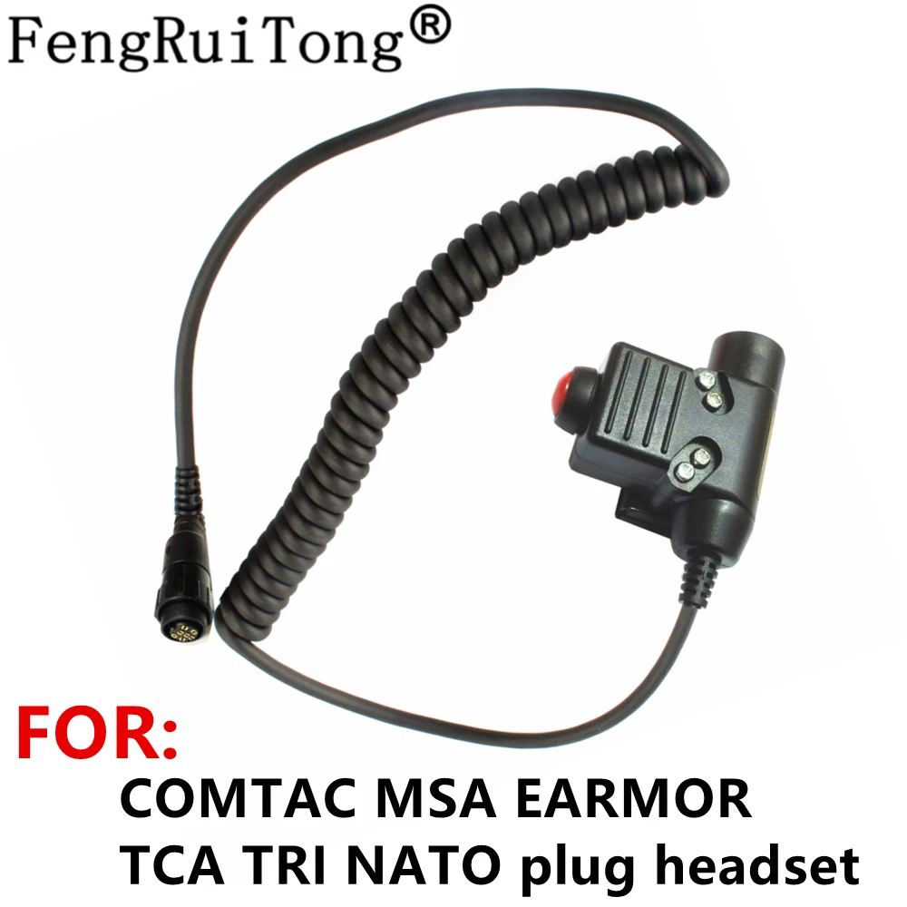 Tactical U94 PTT For COMTAC MSA EARMOR TCA TRI NATO plug headset for Yaesu VX-8R VX8R VX-8DR VX8DR VX-8GR Two Way Radio