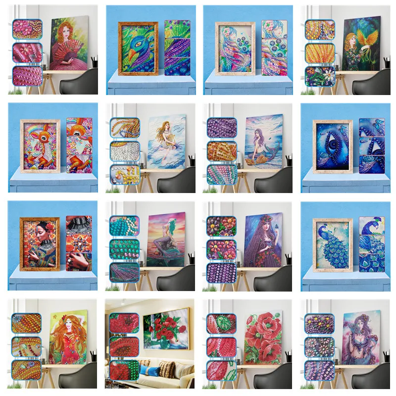 Набор для алмазной вышивки сделай сам крестиком в форме девушки цветка животного