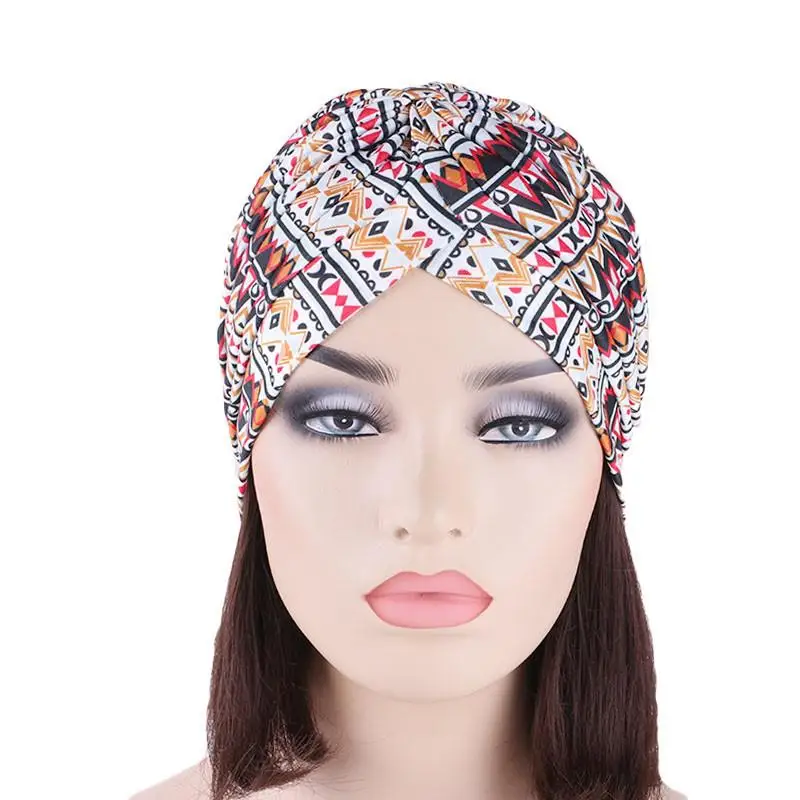 

India Hat Women Pleated Cancer Hat Chemo Cap Muslim Hair Loss Head Scarf Wrap Cover Bonnet Islamic Beanies Skullies Arab Turban