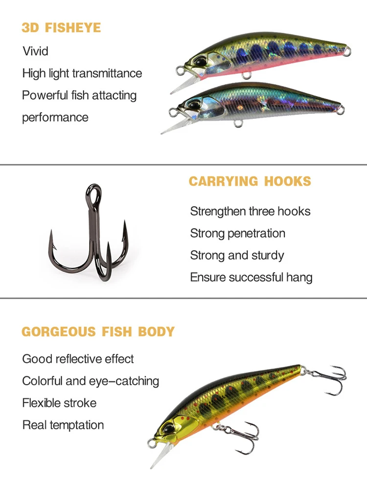 Spearhead Ryuki 50S Takumi Long Casting Minnow Fishing Lures Sinking Lure for Fishing Bass Tackle 9050