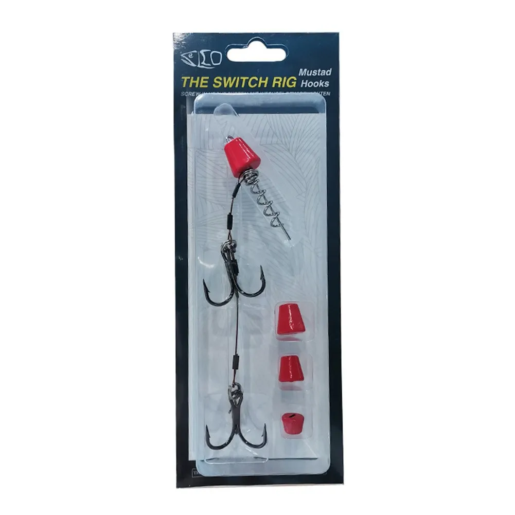 

Fishing Screw Rig Double Treble Three Hook With Counterweight Pike Lure Stinger Center Pin&Lead For Shallow Rigs Trolling Steel