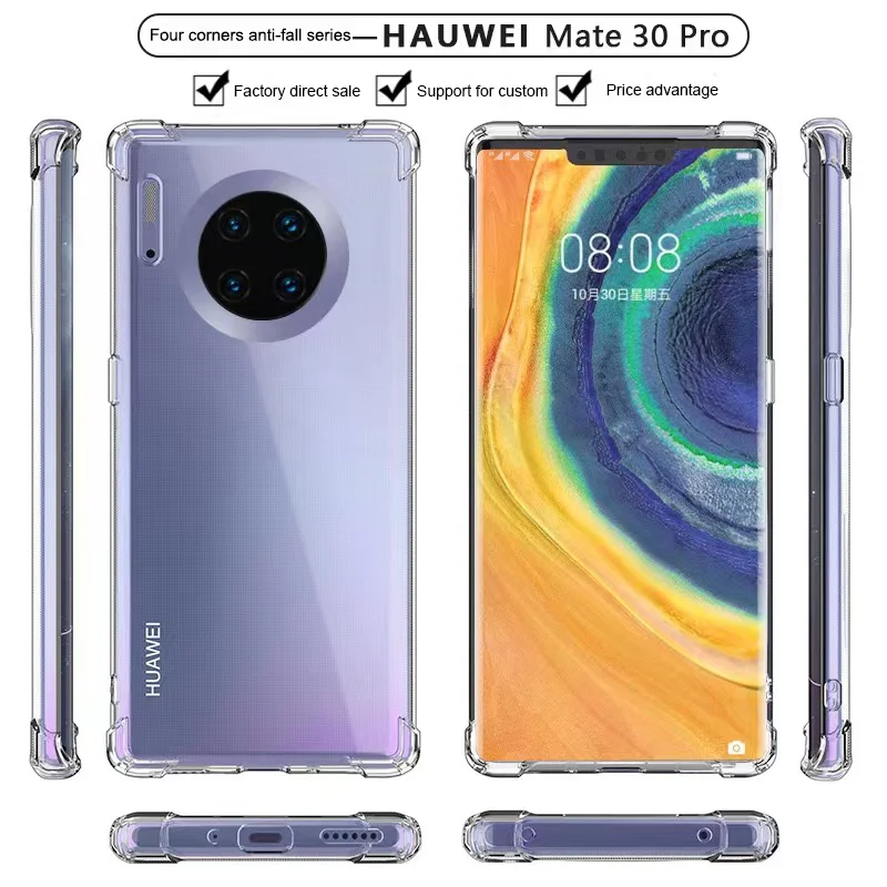 thickened tpu air bag for huawei p40 30 20 pro quad angle anti drop for mate 40 30 pro cell phone case free global shipping