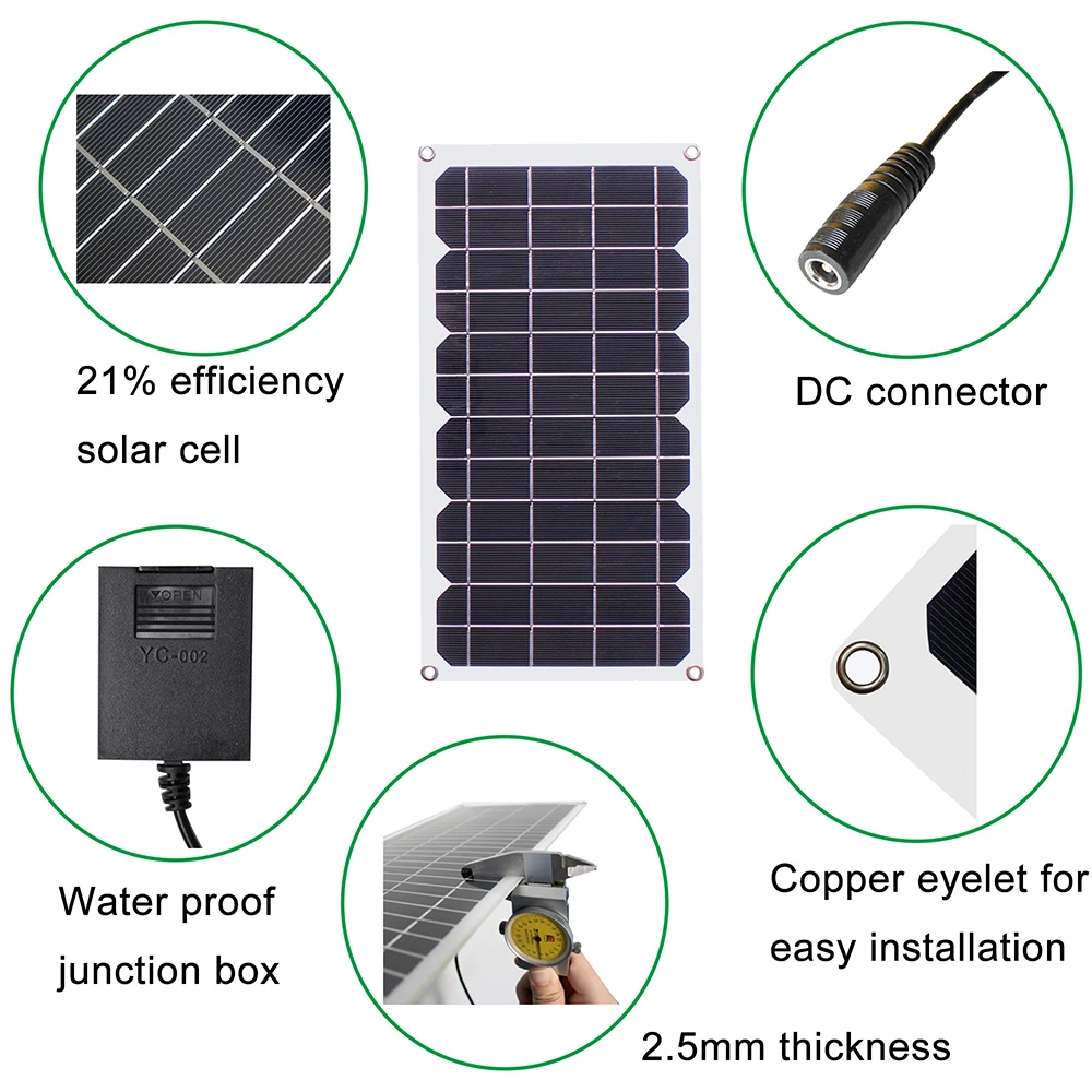 Панель на солнечной батарее 5 В 10 Вт|Солнечные элементы| |
