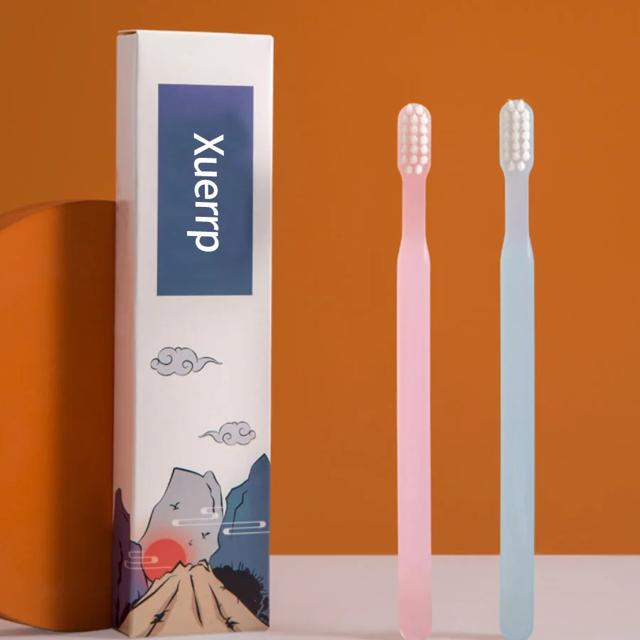 

Xuerrp зубные щетки 4 шт. супер мягкая щетина Глубокая очистка с нано-щеткой для ухода за полостью рта портативная для путешествий