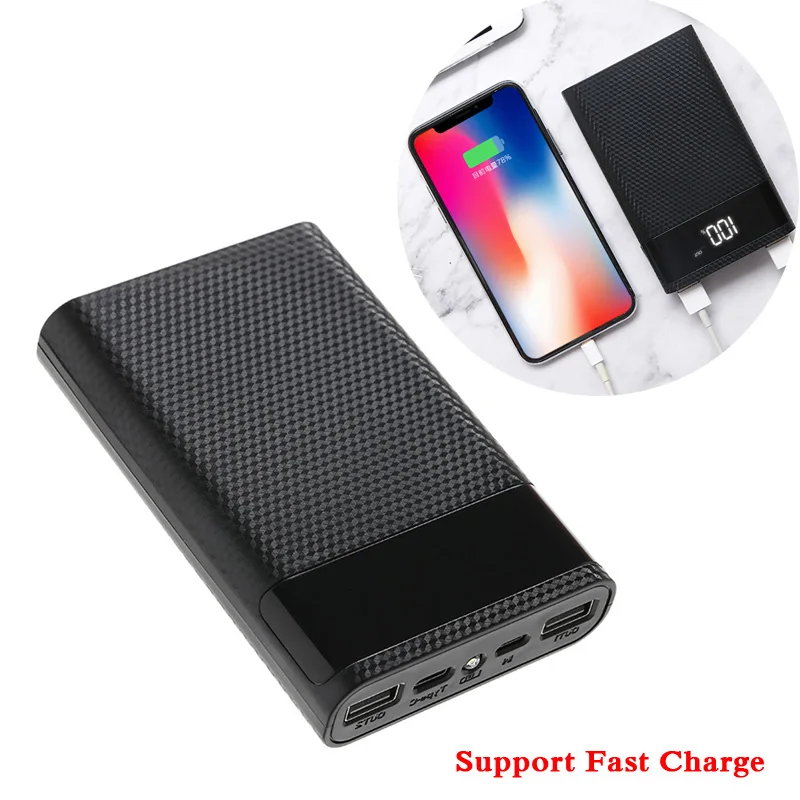 Новинка QC 3 0 чехол для быстрой зарядки внешнего аккумулятора 15000 мАч DIY 4x18650