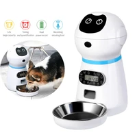 pet automatic feeder feeding timing sound reminder 3 5l cute smart dog cat feeder food dispenser 4 times one day with pet bowl