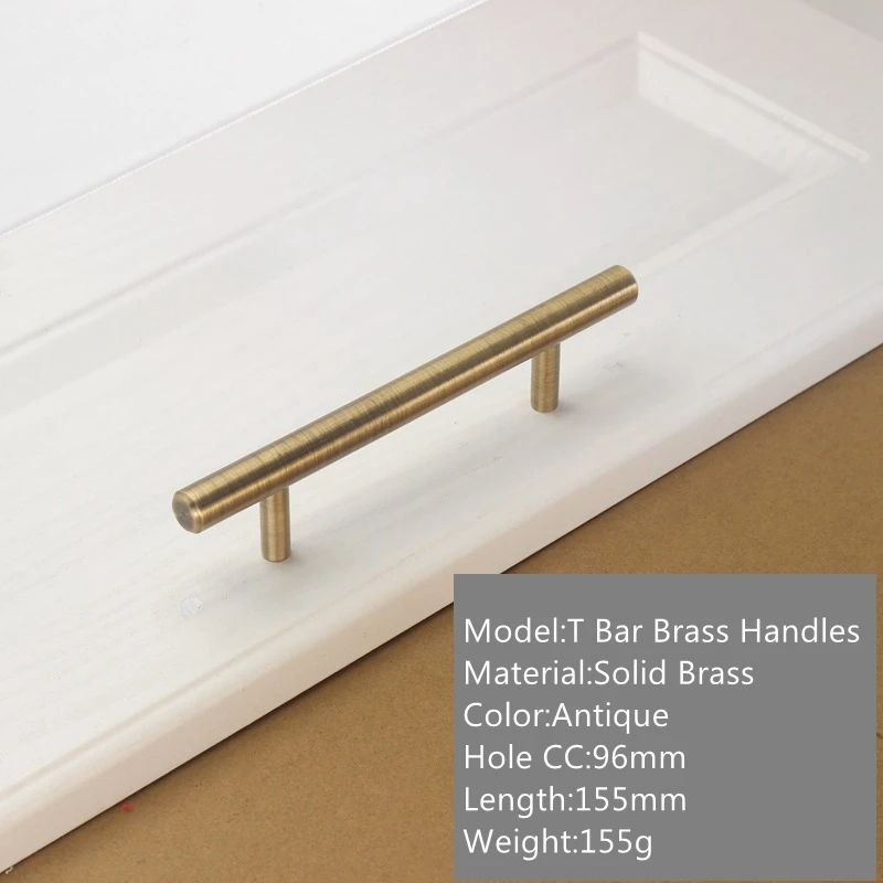 Античный латунный для шкафа тянущиеся ручки TBar кухонные рукоятки 96 мм 128 160 320 1