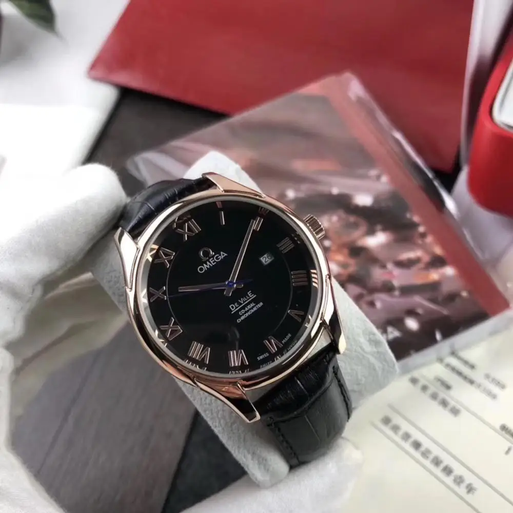 

DE VILLE Luxury Brand Ceramic Bezel Mens Mechanical Automatic Movement Men Watch Designer Watches Wrist watches