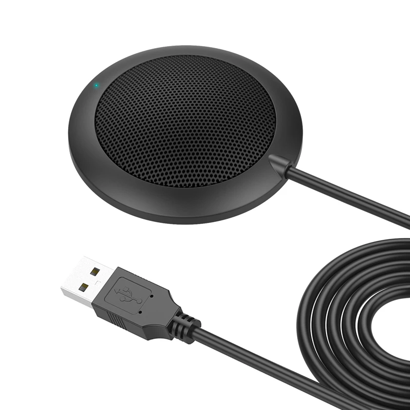 USB Подключаемый компьютерный настольный омнидирекционный конденсаторный граничный конференционный микрофон для записи игр, звонков по Skype и VoIP.