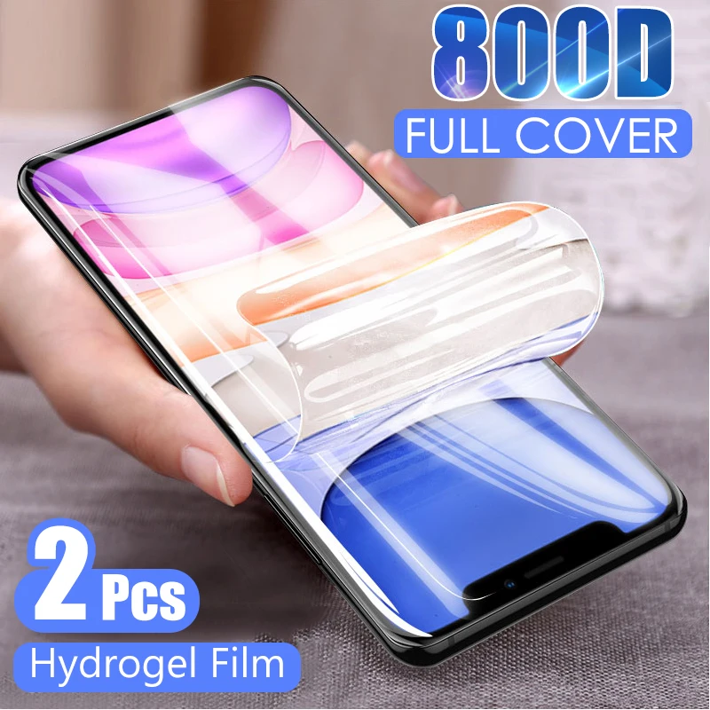 2 шт. Гидрогелевая пленка 800D для iPhone 7 8 6 6S Plus защитная экрана X XR XS Max 11 Pro мягкая не