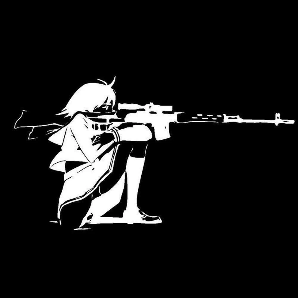 17 8*9 8 см девушка с снайперским пистолетом винтовкой воином Забавный окно бампер