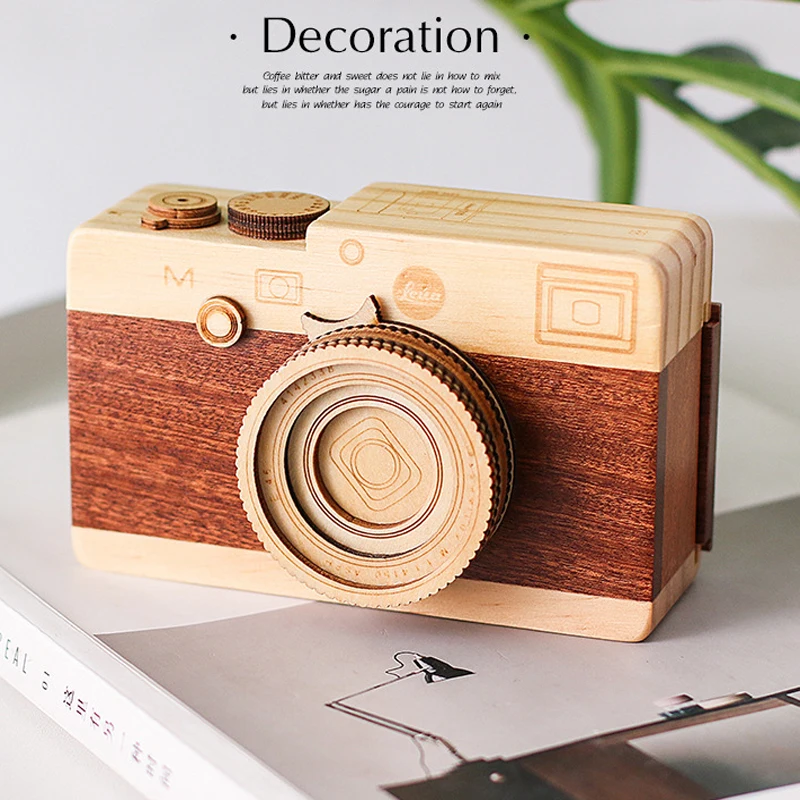 Винтажная зеркальная музыкальная шкатулка в форме камеры украшение для дома и