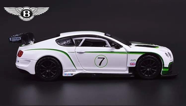 1:32 Bentley GT3 Супер гоночный сплав автомобиля моделирование литье под давлением звуковые огни модель автомобиля горячие колеса для детей
