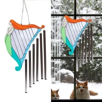 acrylic wind chimes and harp mermaid design wind chime for garden yard patio home decor garden decoration hanging pendant