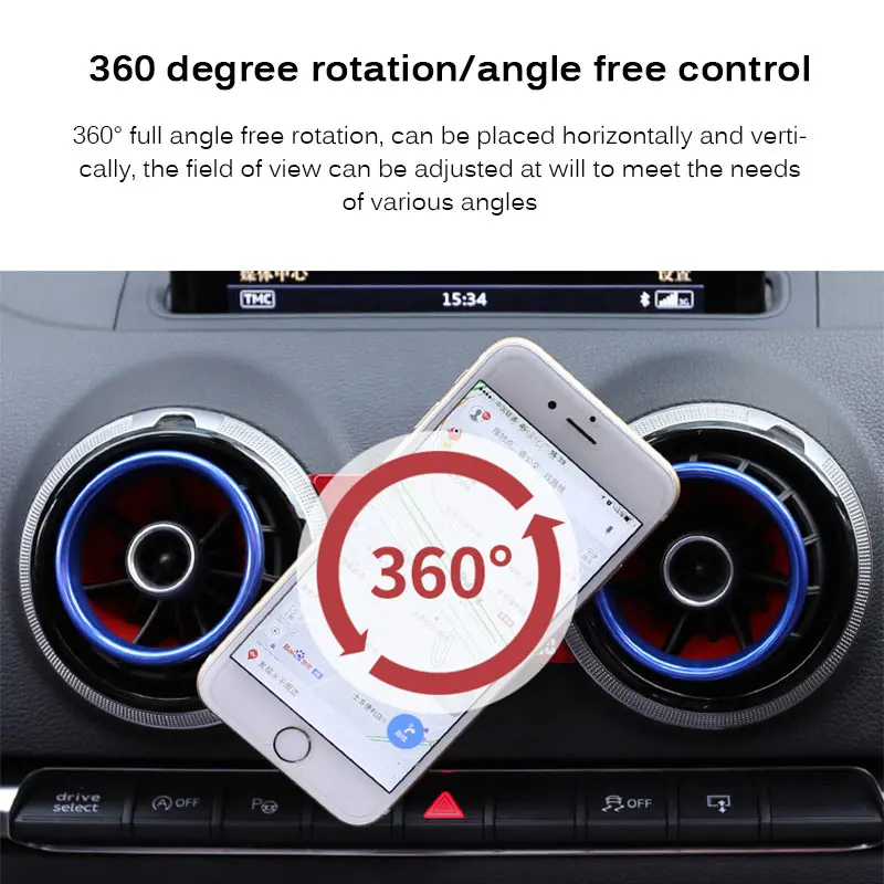 360° degree rotatable support mobile phone gps accessories suitable for audi a3 s3 8v car phone holder exhaust hole car holder free global shippi